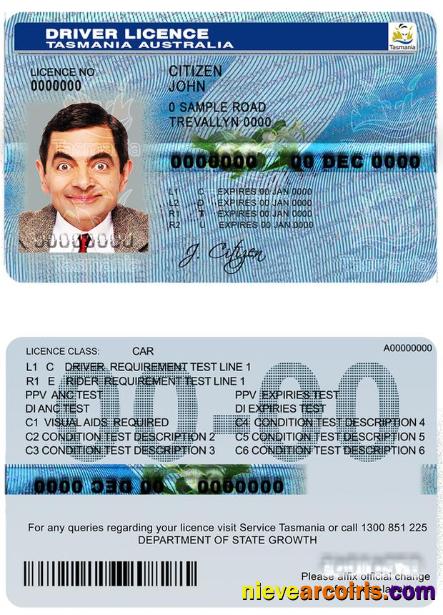 Australia Tasmania driver license